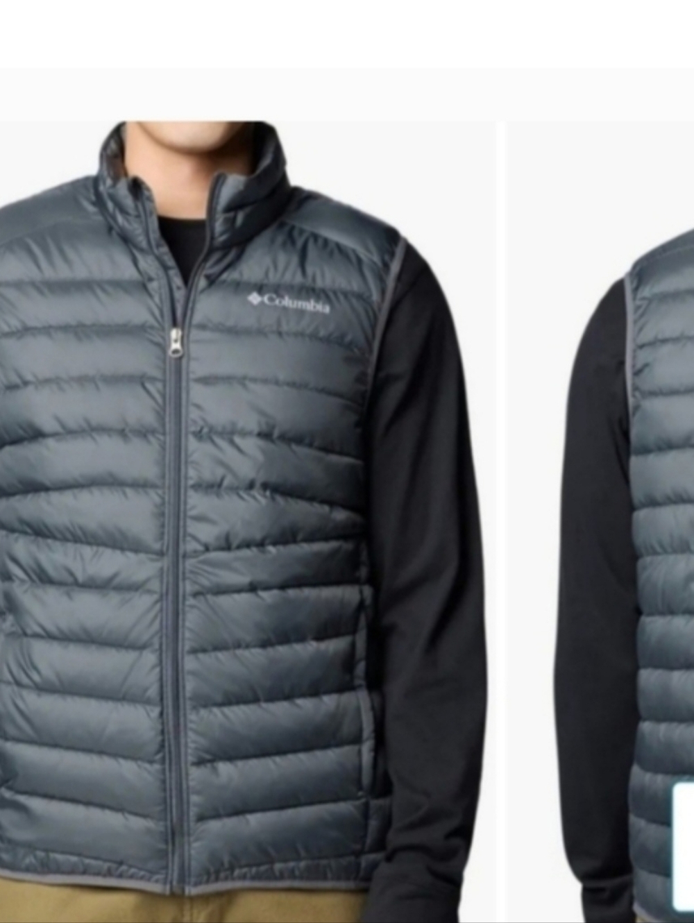 Columbia Men's Charcoal Quilted Packable Vest Sz XL